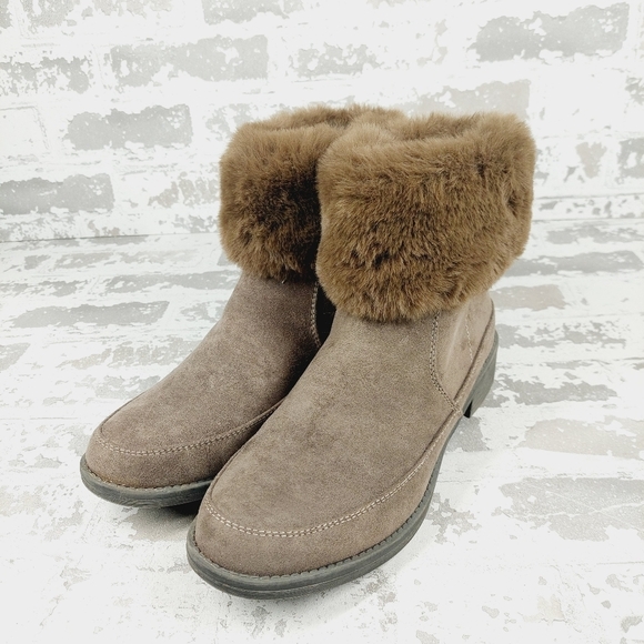 Propét Women's Tabitha Fashion Taupe Faux Fur Boots E347 - Picture 2 of 11